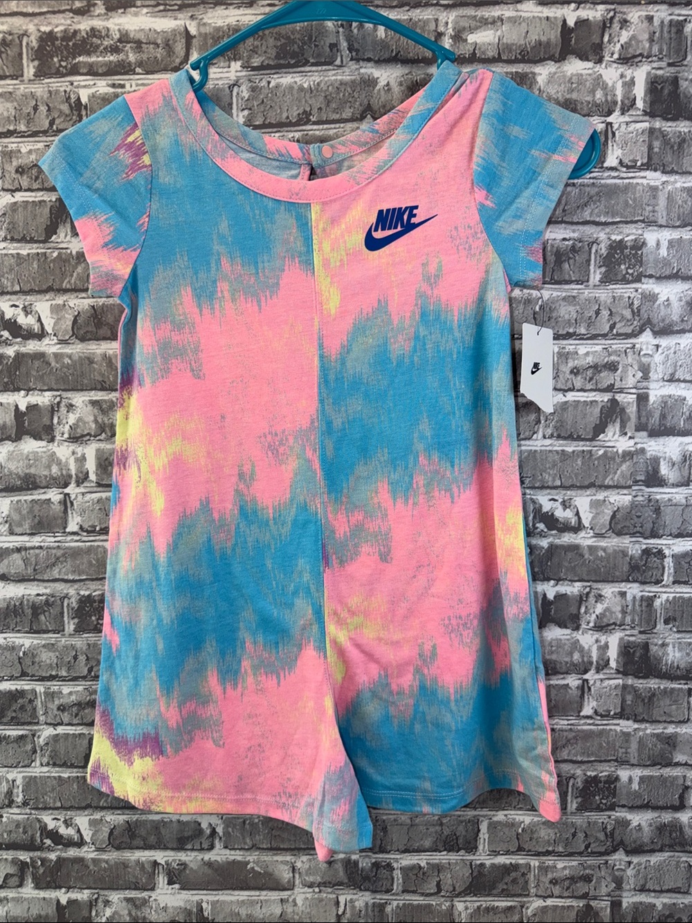 NWT Nike Tie-Dye Pastel Beachy romper - Pink & Blue